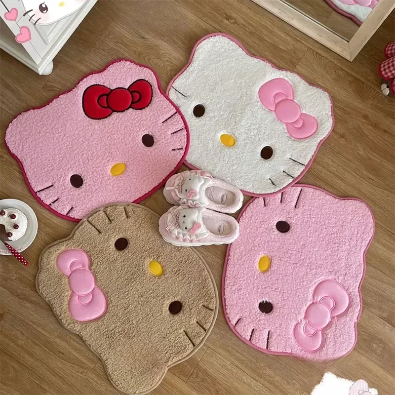 

50*60cm Hello Kitty Bath Mat Anti Slip Bathroom Rug Cartoon Anime Bedroom Plush Rug Living Room Cute Floor Mat DoormatDecoration