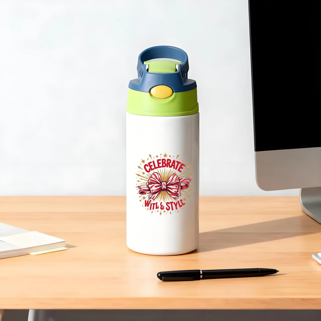 كوب حراري من الفولاذ المقاوم للصدأ 304، كوب من القش للأطفال على شكل فيونكة كرتونية عصرية، هدية عيد الميلاد الأساسية تحافظ على البارد الساخن المفضل لدى الأطفال