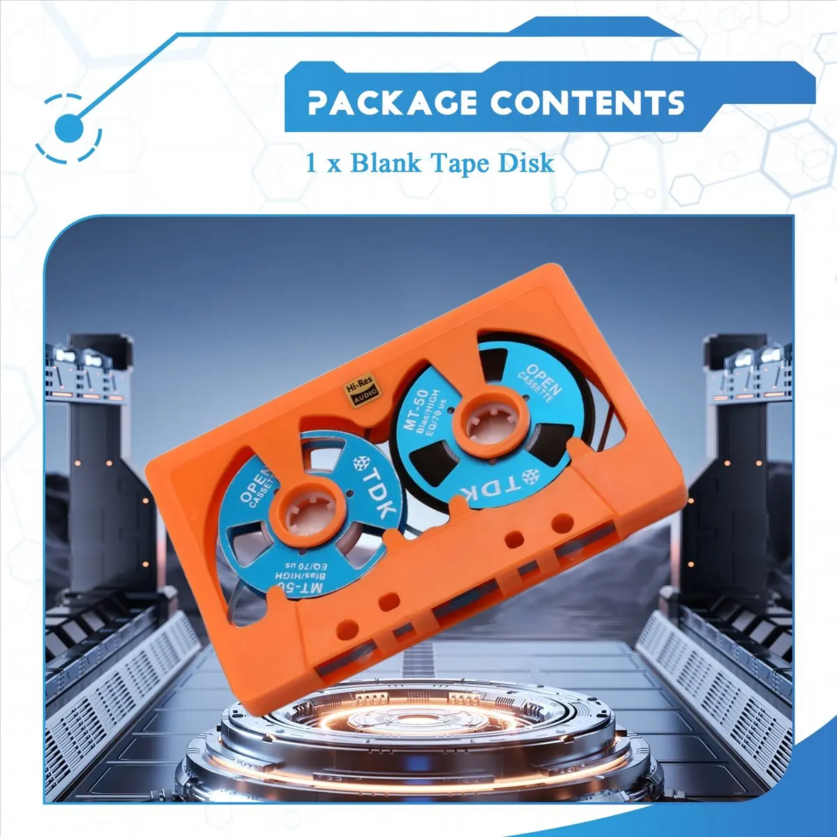 B21B Cassette Audio Reel to Reel Tape 50 Minute Blank Tape Double Sided Metal Reel Hollow Case Self-Made High Quality