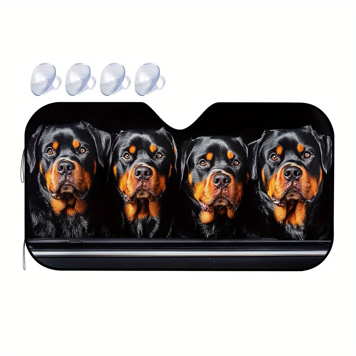 1pc Rottweiler Design Car Sunshade - Fit Polyester Fiber Windshield Sun Cover, Heat Resistant UV Protection & Glare Reduction, S