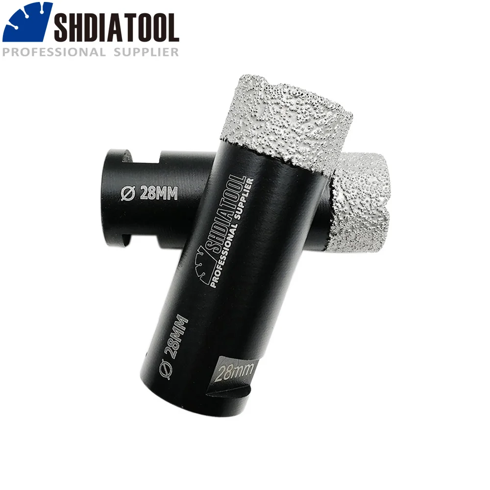 SHDIATOOL 1pc M14 Thread Diamond Dry Tile Drilling Core Bit 75mm Length Hole Saw Cutter Granite Marble Porcelain Brick Tools