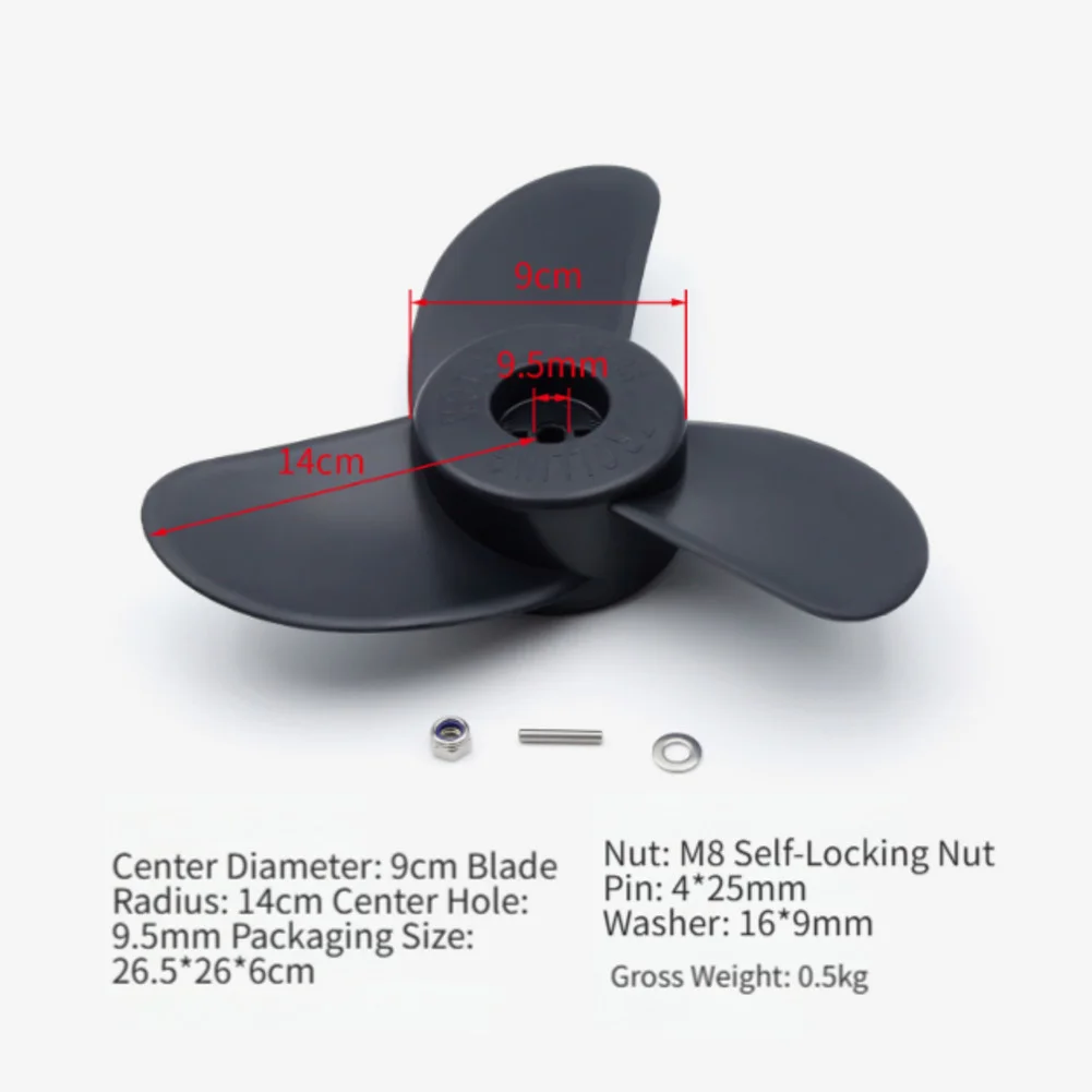 

Propeller Replacement Parts Electric Trolling Motor Parts Boating Activities Easy Installation Kit Three-Blade Configuration