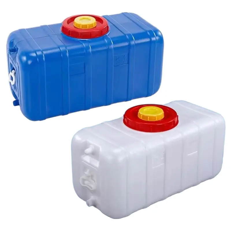 Seau d'eau monté sur voiture 80/110/160l, seau de stockage d'eau Horizontal pour camping-car, réservoir d'eau domestique, seau en plastique de très grande capacité