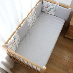 Parachoques de cuna de bebé para recién nacidos, Protector de cama suave y grueso nórdico, desmontable, cojín de cuna para niños, decoración de habitación de niños, juego de 6 piezas