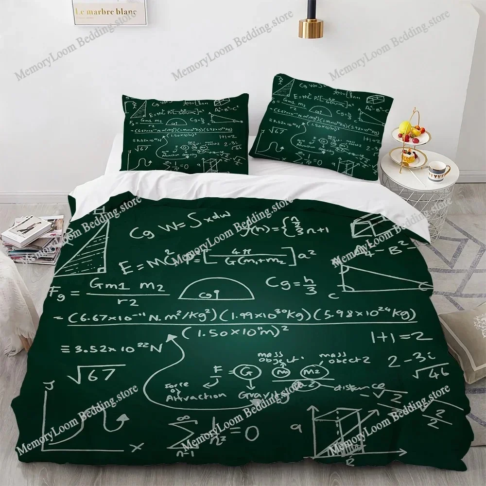 Mathematical Formula Duvet Cover Set King Queen Full Size microfiber Bedding Set for Kids Teens Comforter Cover with Pillowcase