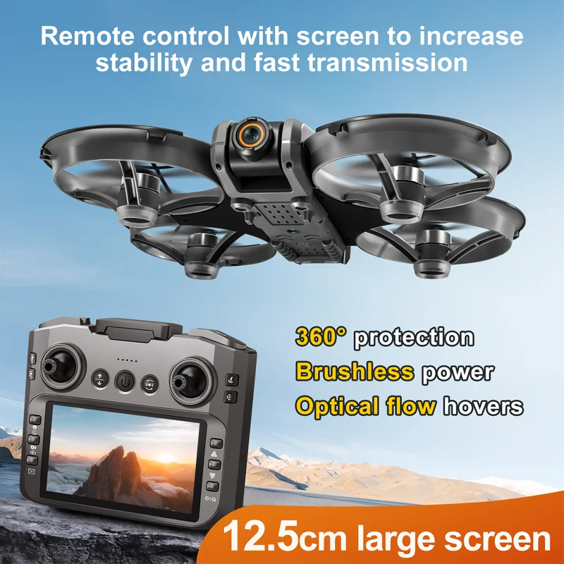 S156 MINI Drone 8K HD Câmeras duplas 360 °   Ver 5G WiFi GPS Brushless Motors Evitar Obstáculos Dobrável Quadcopter Droens Toy Gift