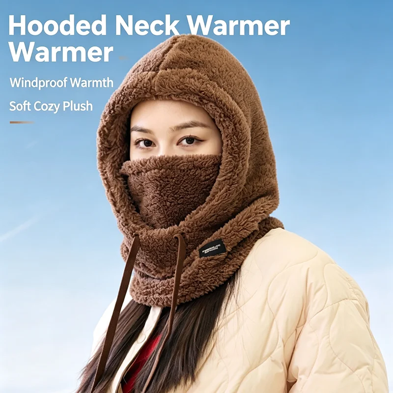 1/2/3PCS Winter Windproof Thick Neck Gaiter Fleece Balaclava Cold Weather Full Face Mask Snowboard Ski Outdoor Headwears