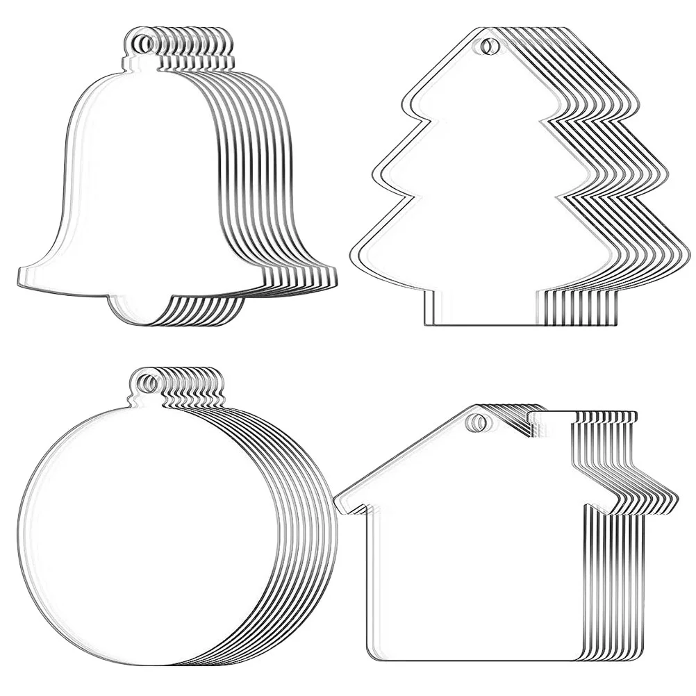 

40 Set DIY Blank Christmas Tree Decoration Hanging Tag Round Sto The Gift Xmas Acrylic Blanks Party Decors Pendants Props