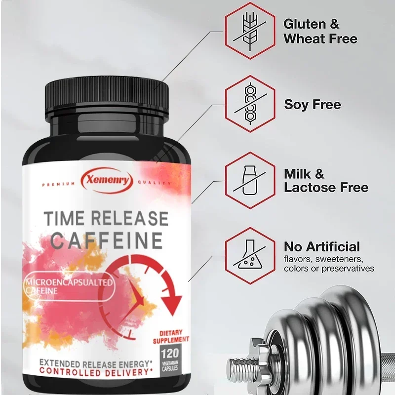 Delayed Release Caffeine Capsules - Brain Supplement for Performance, Alertness and Clarity