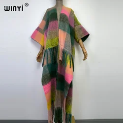WINYI 여성용 태슬 데일리 개성 카디건 코트, 루즈 드레스 로브, 롱, 두껍고 따뜻한 프리 사이즈, 중동 카프탄, 겨울 신상