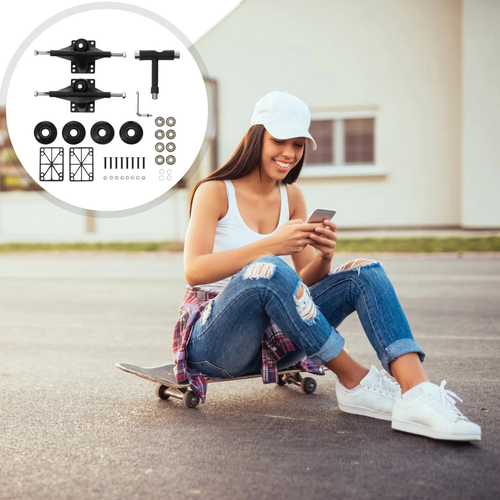 1Set Professionele Skateboard Brug Accessoires Kit Lagers Wielen Stevig Lichtgewicht Sterk Draagvermogen Gift Skaters