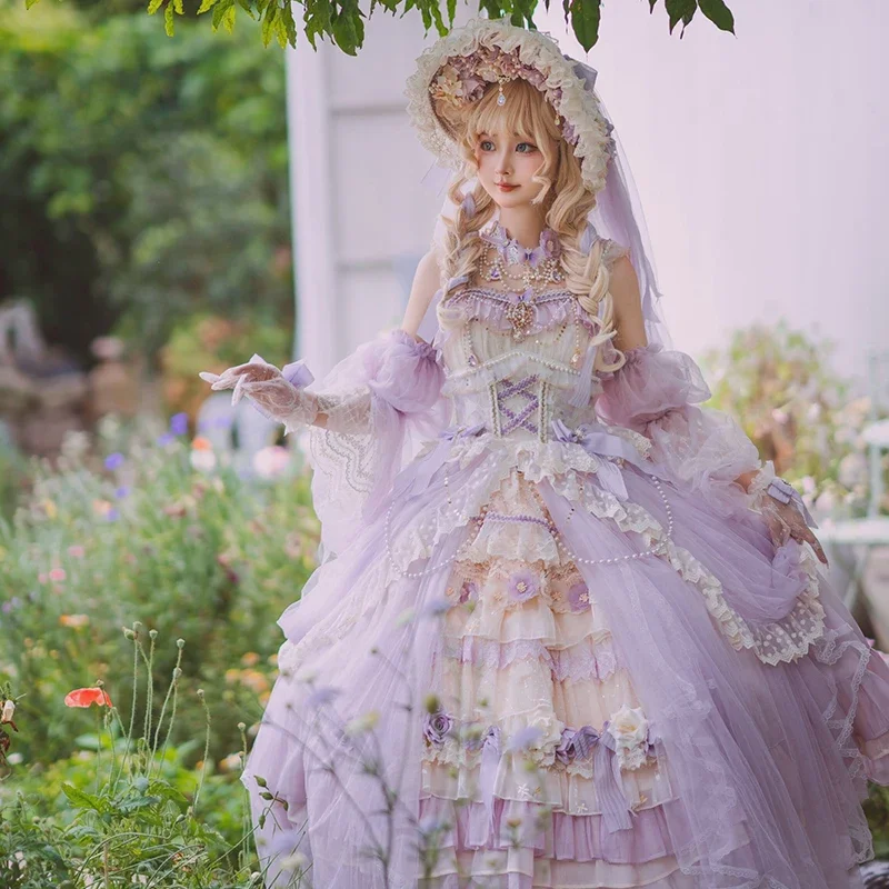 Japanse Meisjes Theekransje Lolita Jurk Harajuku Court Prachtige Chiffon Vintage Lolita Prinses Jsk Jurk