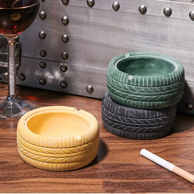 resign car wheel retro muticolor Ashtray storage For Smoking Cigarette Cigar Accessories office home desk car accessories