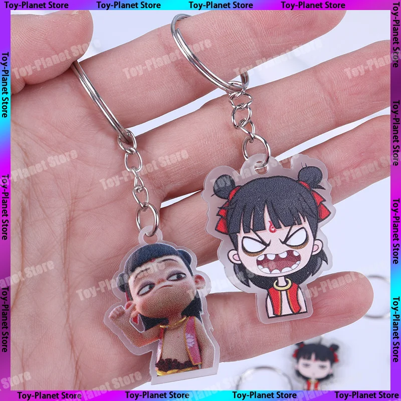 Miniso Hot Nezha Aobing Cute Key Chain 20pcs Pendant Charm Keyring Chinese Movie Friends Animation Derivatives Custom Toys