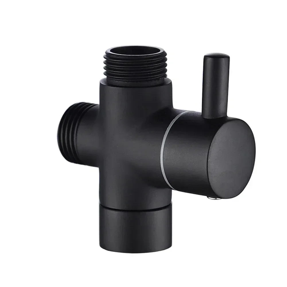 

1pcs G1/2in 3 Way Brass Diverter Valve T-adapter Converter Black For Shower Head Three-way Water Distribution Valve Shower Heads