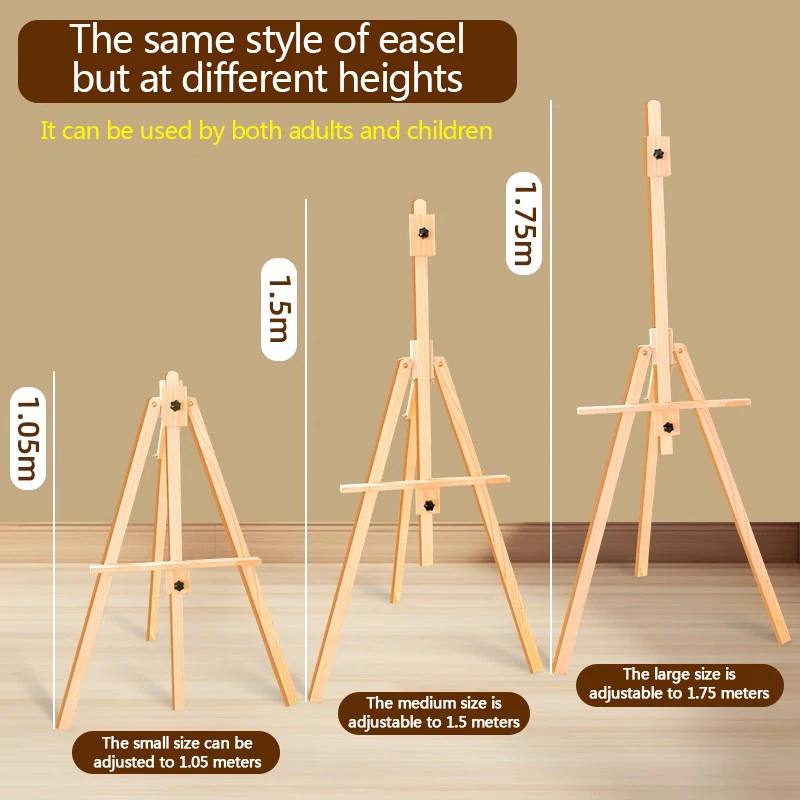 Beech wood easel, sketching and life drawing stand, oil painting stand, drawer easel, foldable, portable, floor-standing