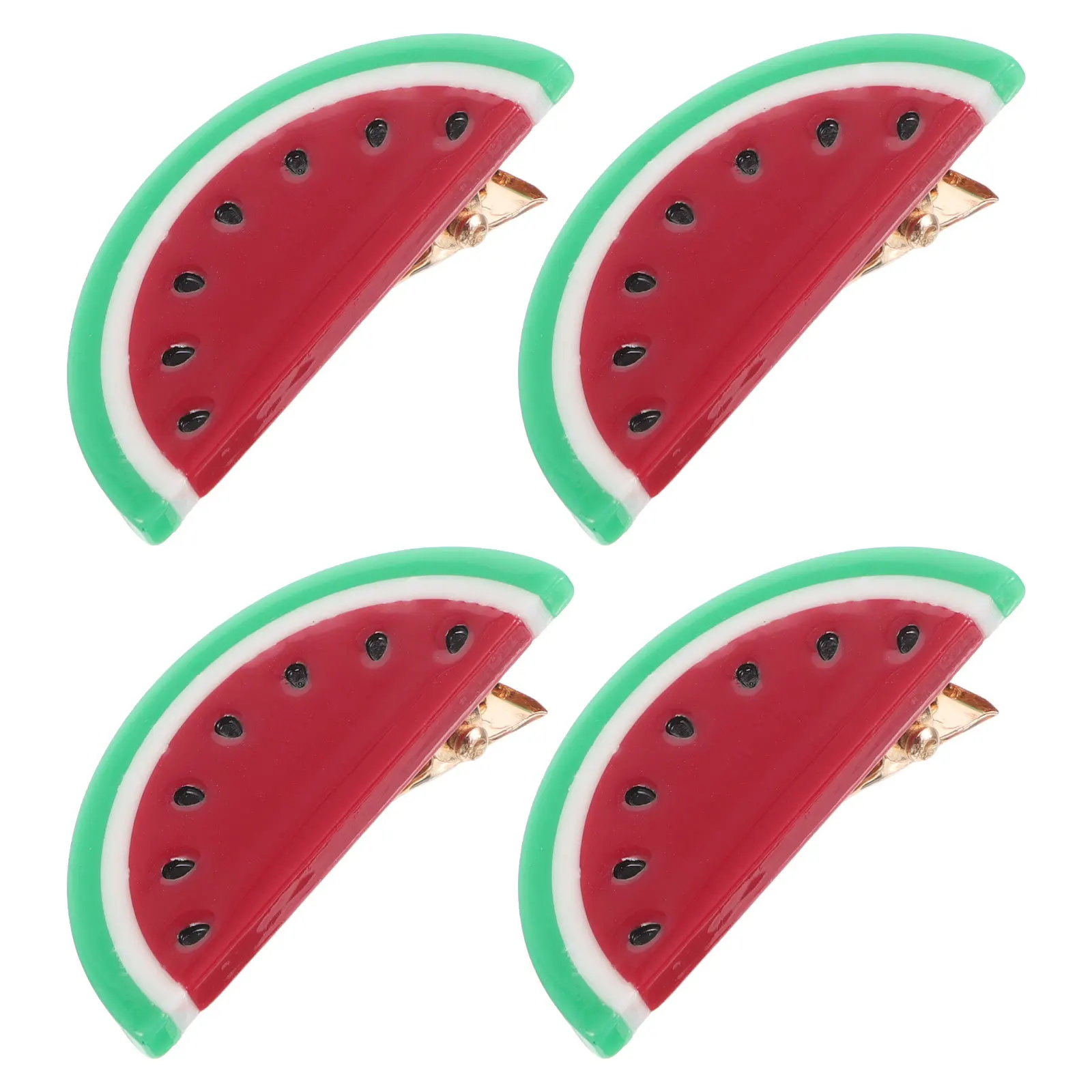 

4Pcs Fruit Hair Clips Watermelon Shape Cute Cartoon Claw Pins for Girls Women Fashion Hair Accessories Summer Styling Side Bangs