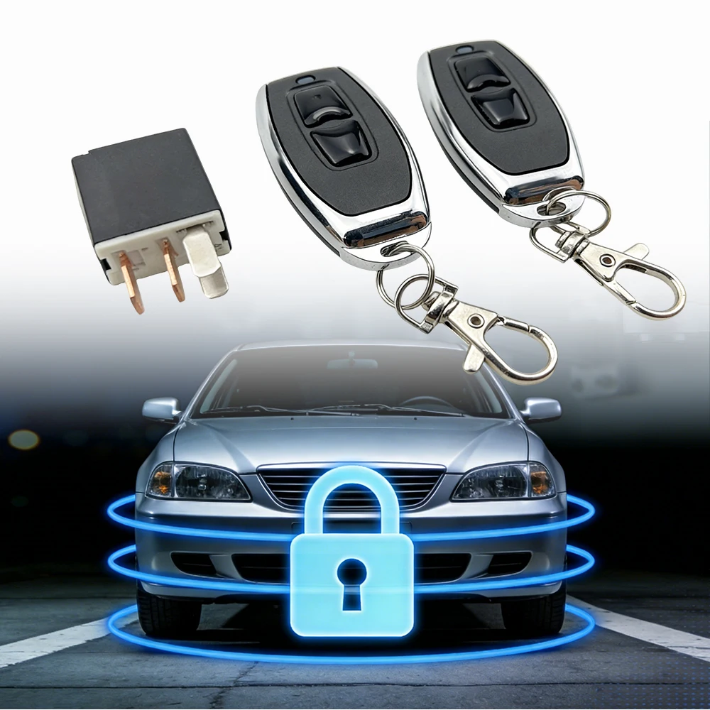 Wireless Relay Car Alarm System Anti-theft Engine Lock Immobilizer Remote Start Security Kit Easy Install
