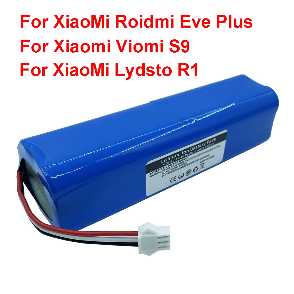 Replacement For XiaoMi Lydsto R1 Roidmi Eve Plus Viomi S9 Robot Vacuum Cleaner Battery Pack Capacity 5200mAh Accessories Parts