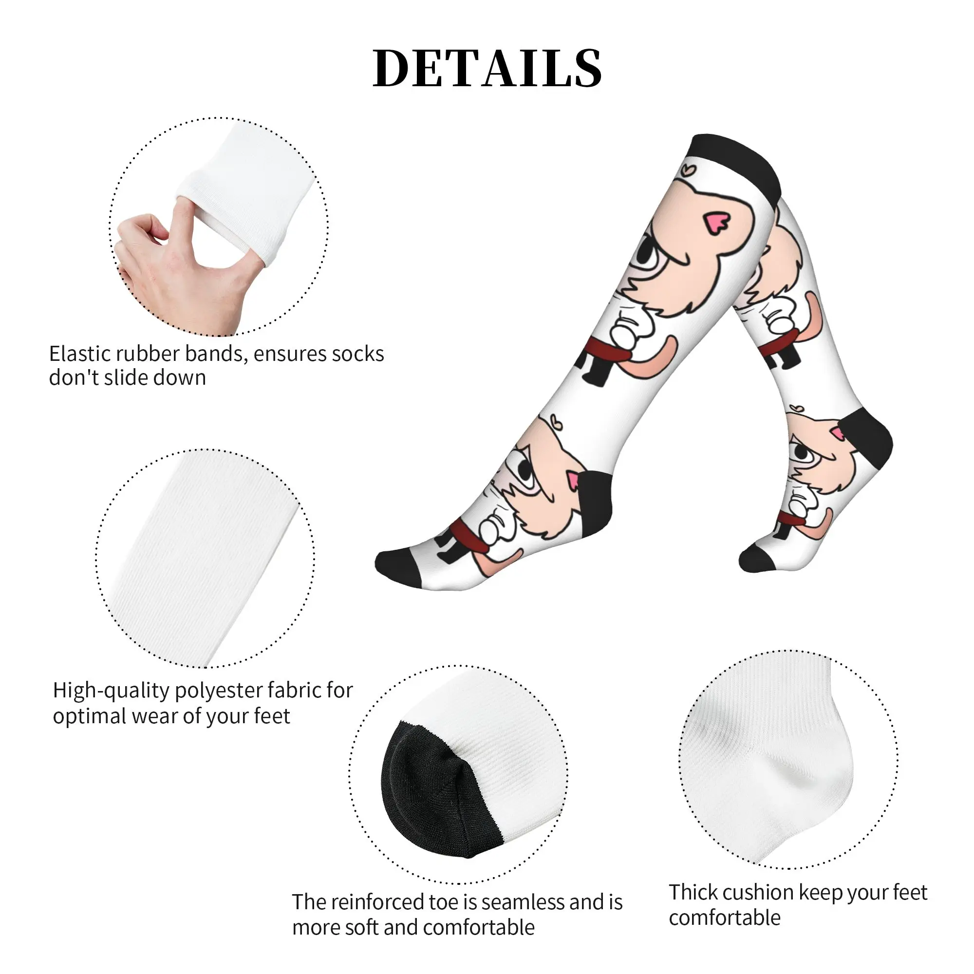 Cute Men's Neco Arc Cartoon Animated Cat Dress Socks Unisex Warm Breathbale 3D Printing  Sports Compression Socks view 5