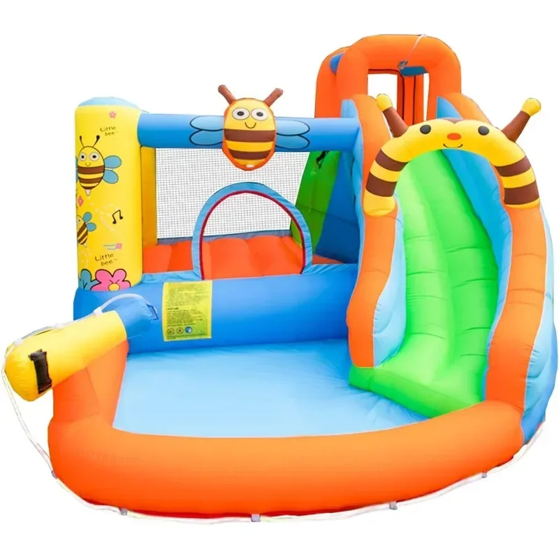 

Inflatable Water Slide, Bounce House with Slide, Water Bounce House Water Park Bouncy House for Kids Outdoor Bee Theme