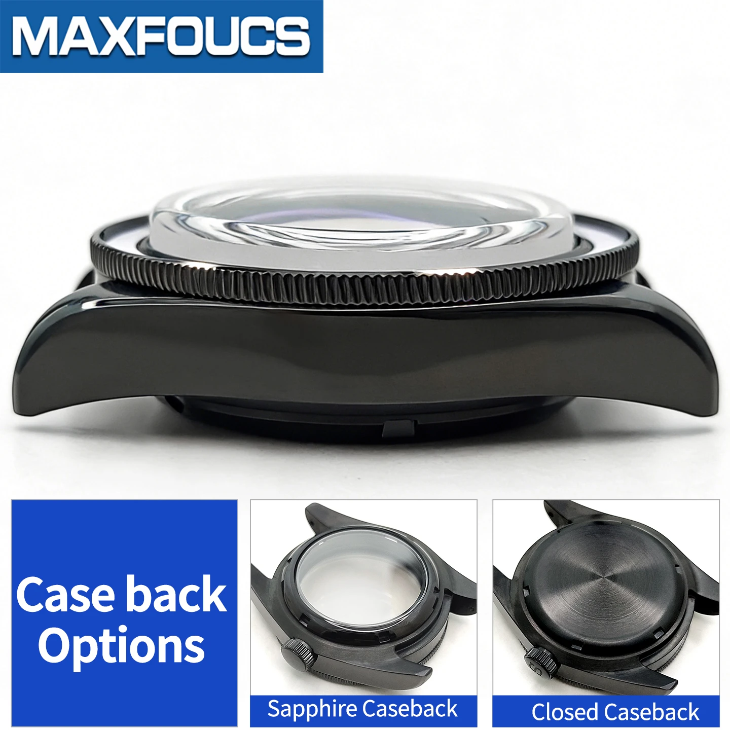 Retro Black Bay Style Uhrengehäuse MOD SKX NH34 NH36 SKX007 mit 3-Uhr-Krone, Saphirglas und individuellem Gehäuseboden – Zubehör – Detail 9