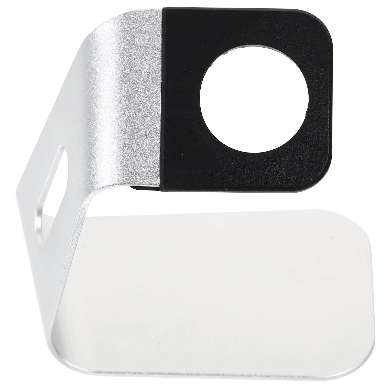 

Aluminium Alloy Charging Stand for Watch Silver Anti-Slip Rubber Corners Comfortable Viewing Angle Side Cutout Cable Management