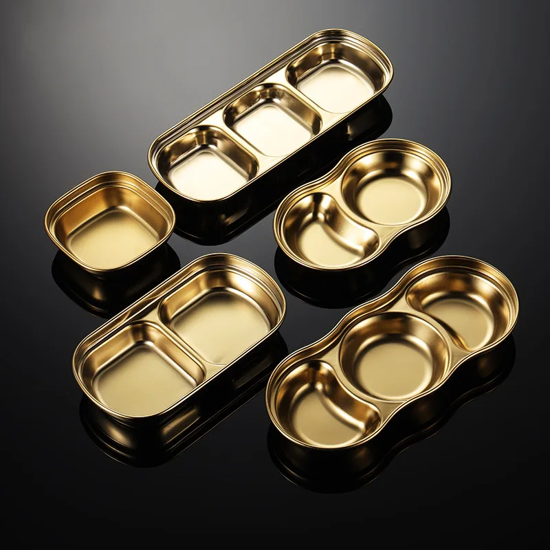 

304 Stainless Steel Seasoning Plates Sauce Dish Mini Bowl Container Korea Kitchen Snack Vinegar Soy Dispenser Buffet