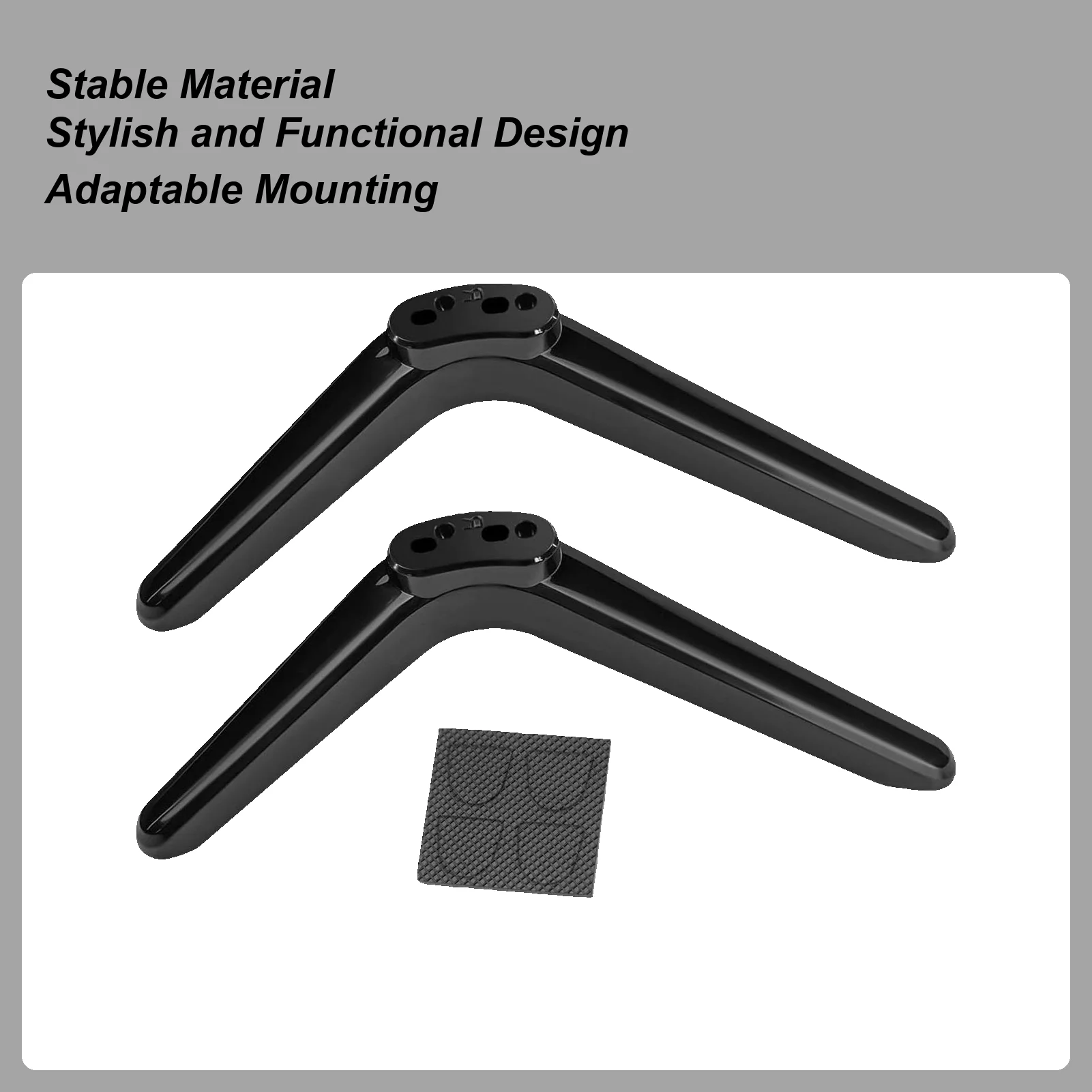 أرجل حامل تلفزيون غير قابلة للانزلاق أرجل تلفزيون 2 قطعة مضادة للإمالة أسود غير لامع حامل تلفاز قدم لغرفة النوم مكان العمل الموقد شقة #5