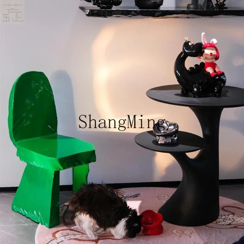 

SM furnace oil painting painting table coffee table creative casual dining table fiberglass living room round