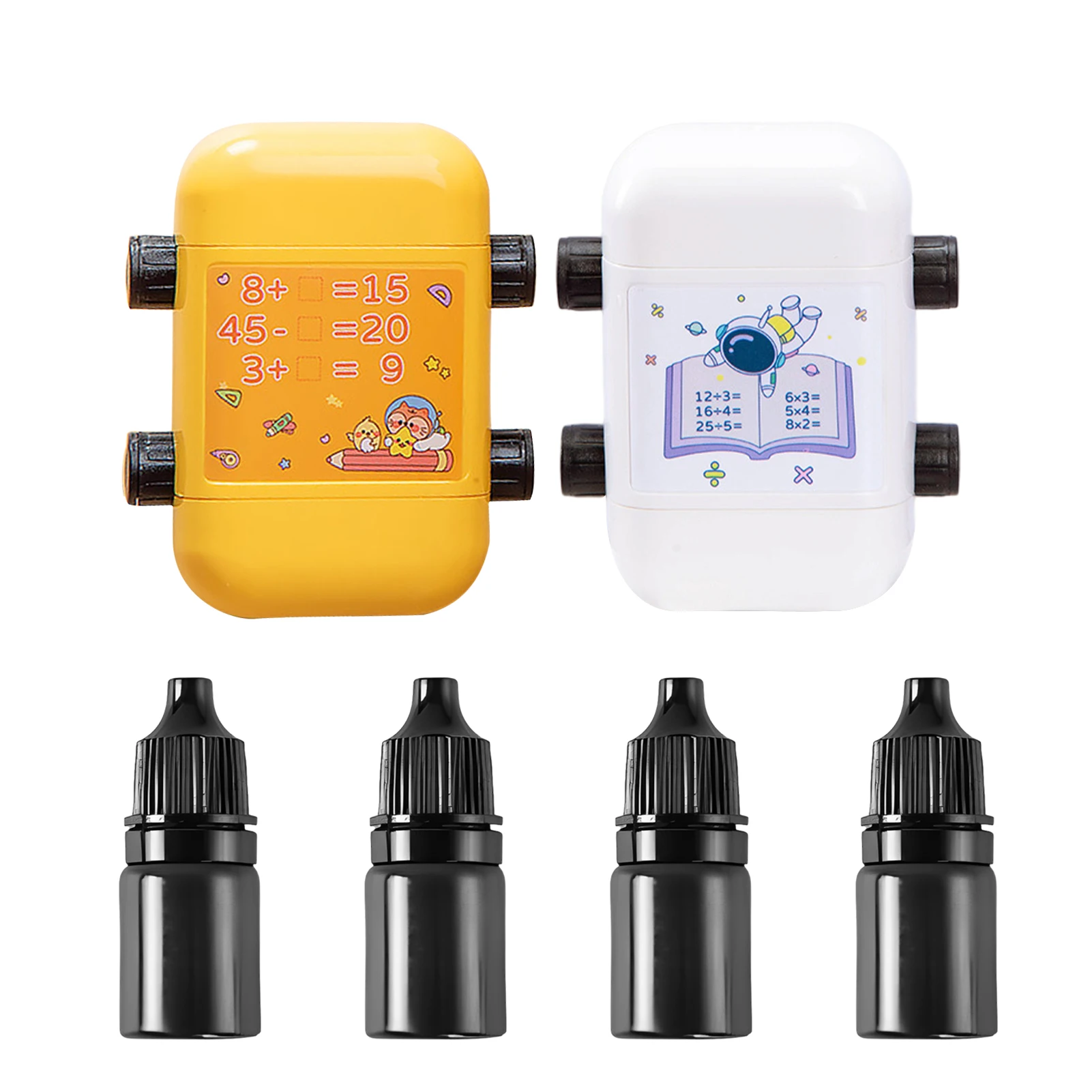 2pcs Roller Digital School With Ink Addition Home Teaching Stamp Quick Dry Boy Girl Educational Toy Double Head Lightweight