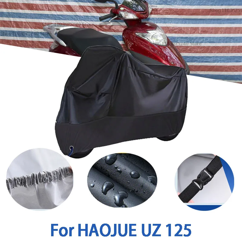 

Полный чехол для мотоцикла HAOJUE UZ 125, автомобильный чехол на открытом воздухе, защита от солнца, пыли, без ушей, утолщенный тканевый чехол Оксфорд, аксессуары