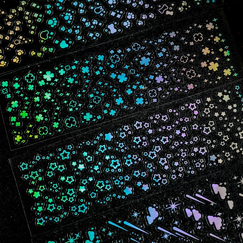 Autocollants étanches pour coque de téléphone, série Dots of the Stars, dessin animé, mini absorbe ouissant, or, album photo, matériel décoratif pour animaux de compagnie, bricolage