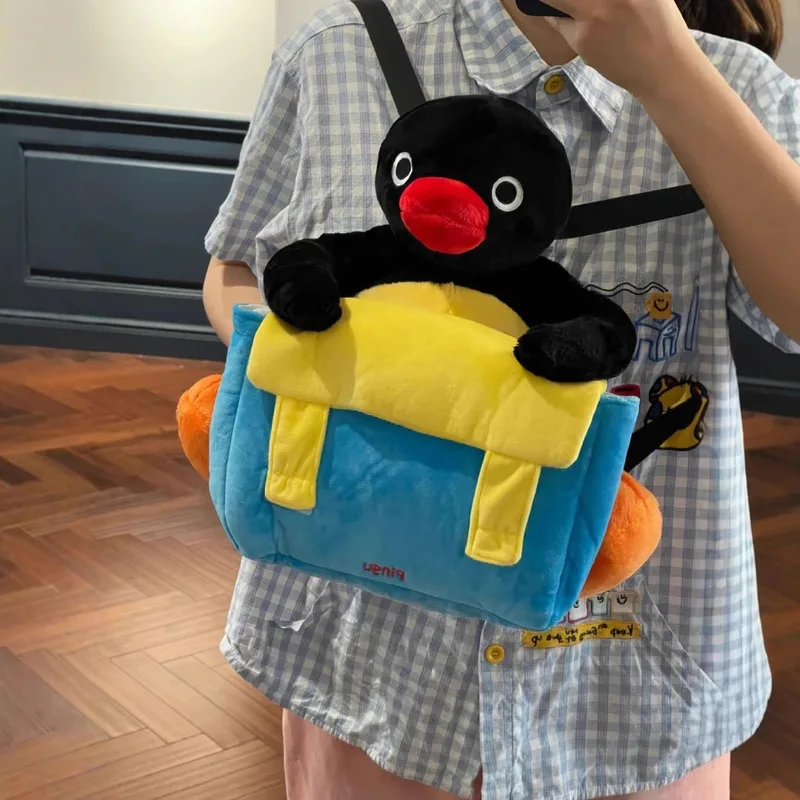 

2024 Cute Pingu Backpack Cartoon Little Penguin Daily Travel Large Capacity Backpack Travel Storage Bag Children's Birthday Gift