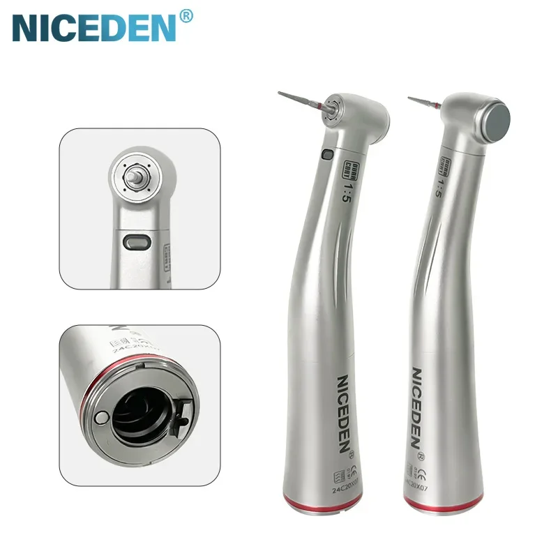 Dental 1:5 Booster handpiece 4 holes water jet Implant Preparation Anti corner LED Fibre Optic Dental Equipment NICEDEN