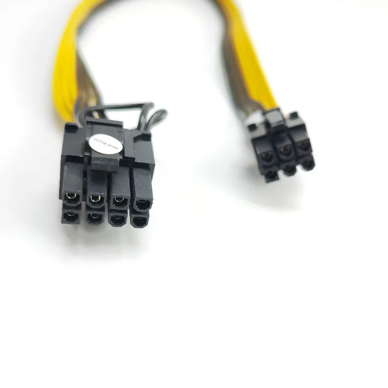 Graphics Card Socket 6Pin To GPU 8pin 6+ 2pin 6+2P Connector for HP Server Power Adapter Cable 50cm