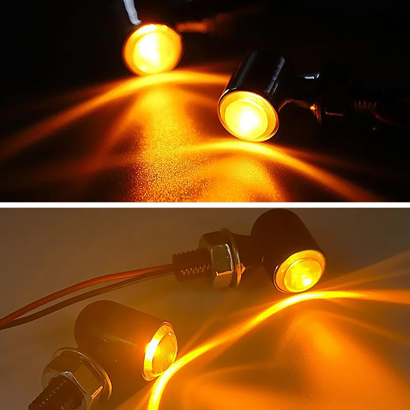 Motorcycle Led Turn Signal Light Amber Flasher Lights Blinker Indicator 12V For Honda Yamaha Cafe Racer Bobber Moto Turn Signal