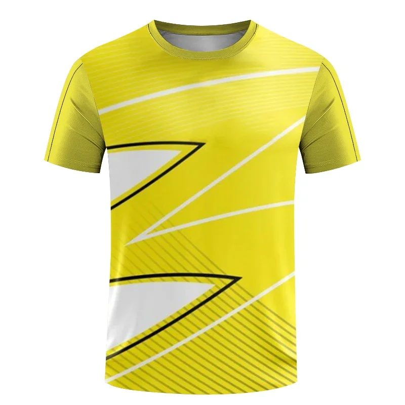 

New men's printed T-shirt quick drying suit tennis training suit badminton suit oversized boys' top