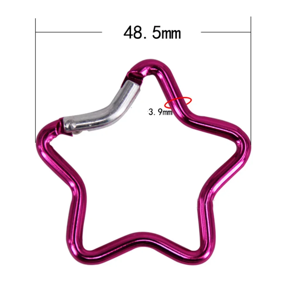 Brand New Carabiner Multi-purpose Heart Spring Hook 3 Pcs Aluminum Alloy Clothing Backpack Colorful Five-pointed Star