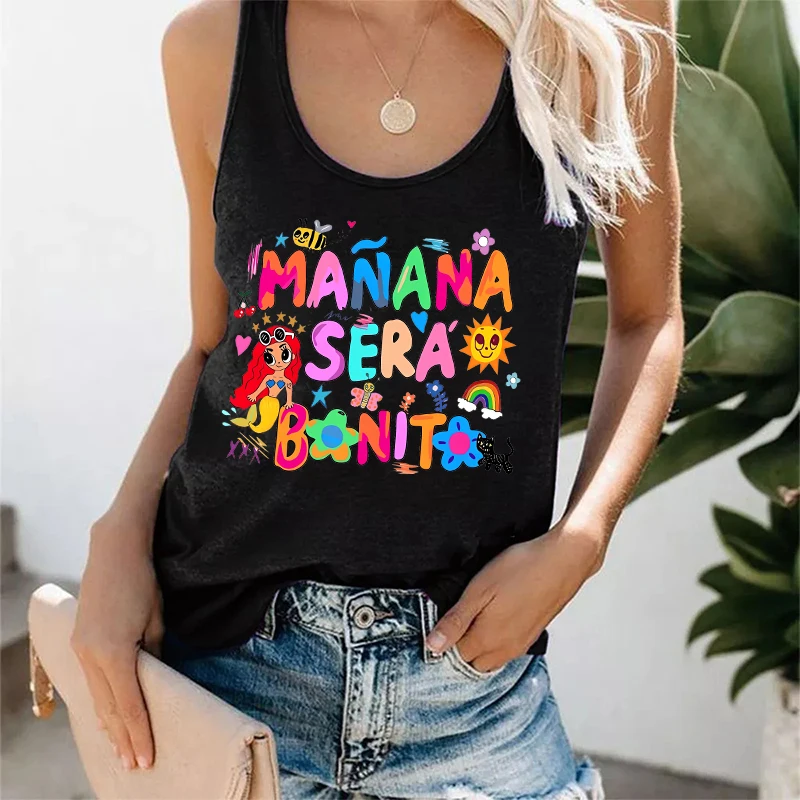 Hot Sale Vest T-shirt Manana Sera Bonito Bichota Karol G Tshirt Women Tank Top Woman Graphic T Shirts Tee Modna Odzież