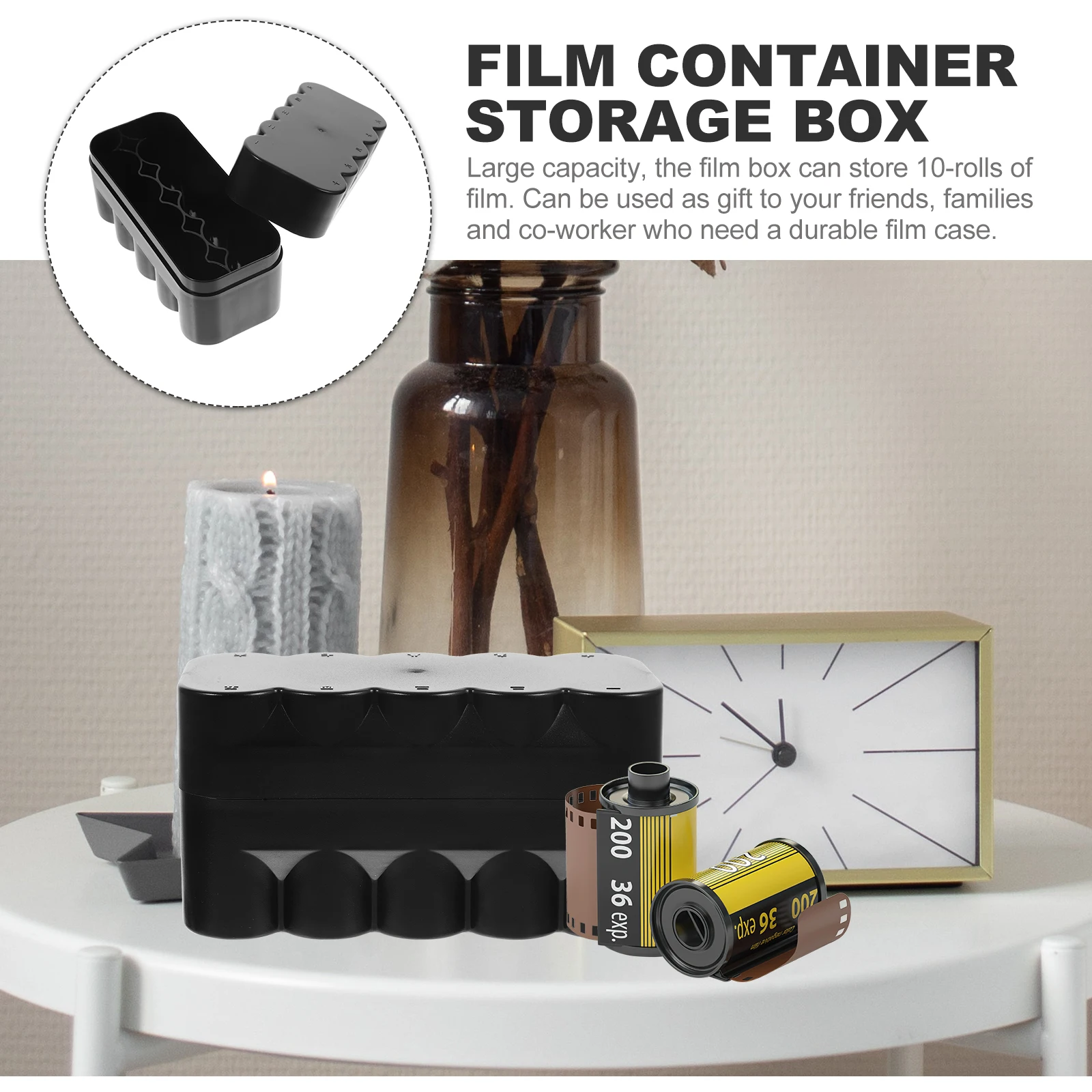 

Film Container Storage Box Hard Case Plastic Film Storage Holder Durable Organizer for Small Items Fishing Lures