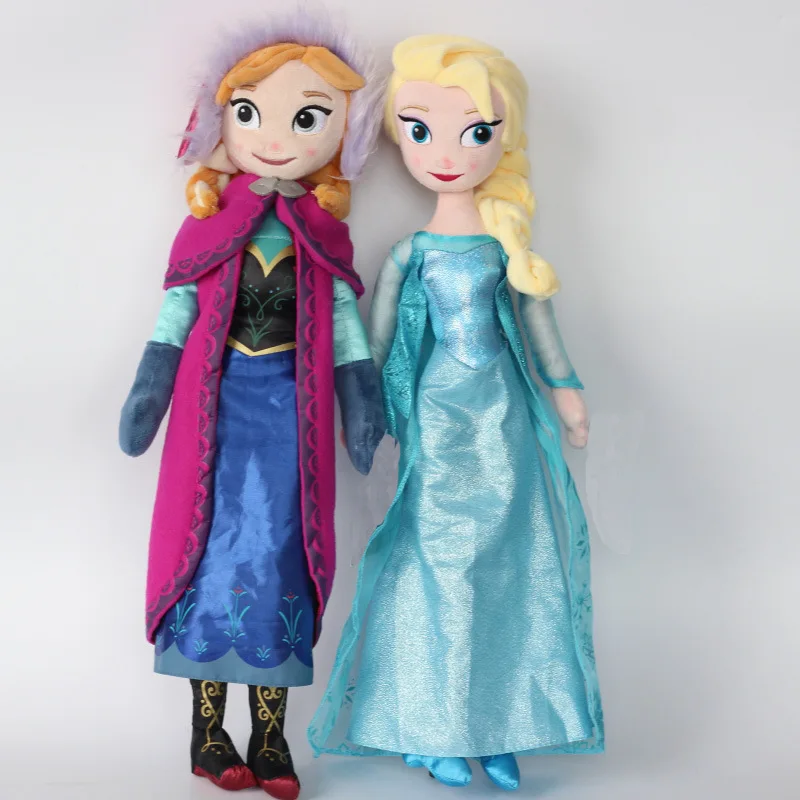 Disney 50cm Frozen Anna Elsa Olaf Plush Doll Toys Snow Queen Princess Anna Elsa Soft Stuffed Toys Kids Birthday Christmas Gifts