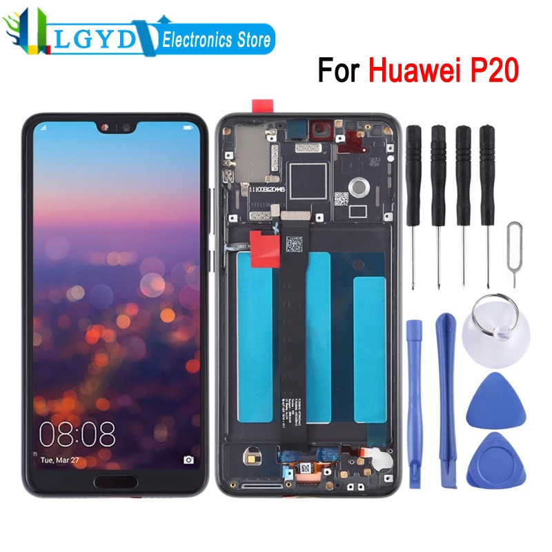 

LCD Screen For Huawei P20 Phone Display and Digitizer Full Assembly Replacement with Frame