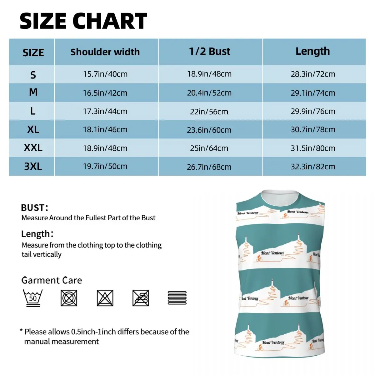 Mont Ventoux Cycling Artwork Men Printed Sleeveless T-shirt Casual Hip Hop Street Style Beach Holiday Tank Tops