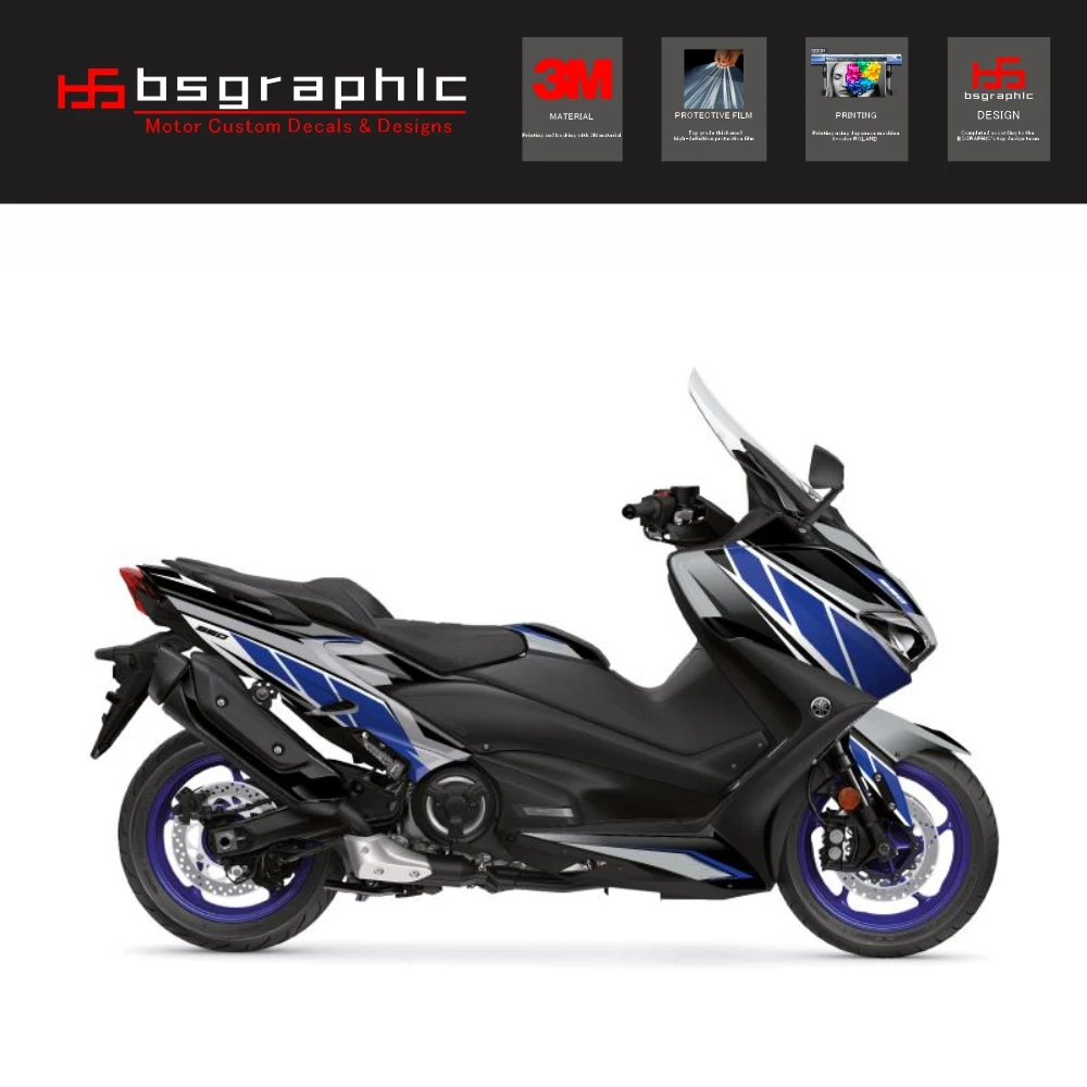 

Motorcycle Body Fairing Protective Sticker Decal Maxiscooter Replica Graphic kit Grey-Blue for Yamaha Tmax T-max 560 2020-2021