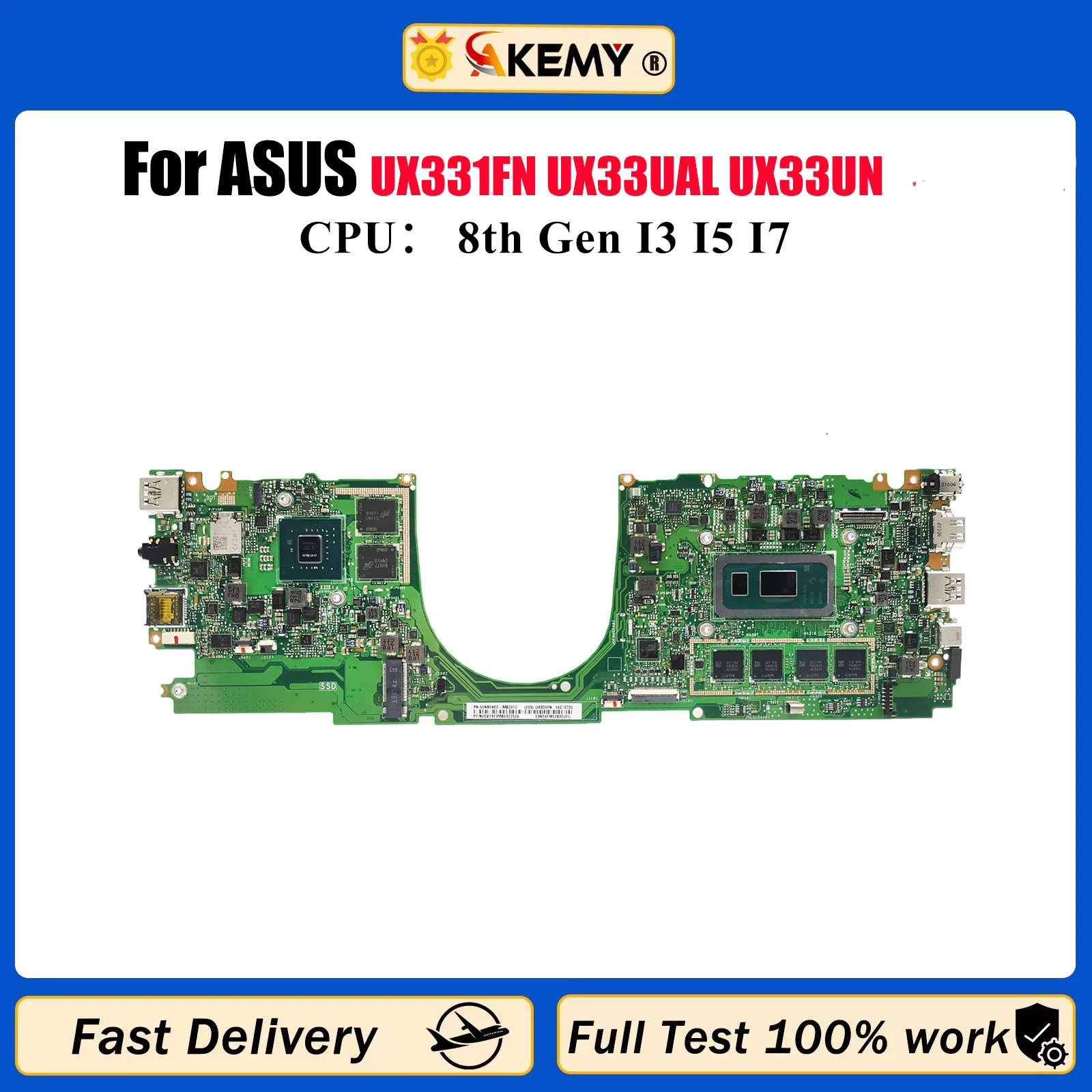 

UX331FN Материнская плата для ноутбука ASUS ZenBook UX331 U3300U BX331U UX33UAL UX33UN Материнская плата с процессором I3 I5 I7 100% тест ОК быстрая доставка