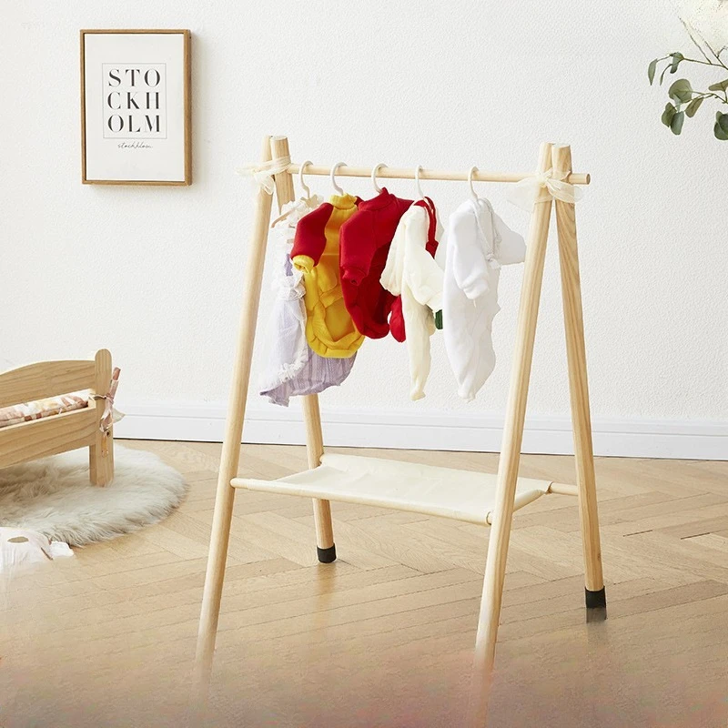 Pet Hanger Internet Celebrity Dog Clothes Rack Dog Clothes Rack Cabinet Solid Wood Storage Small Coat Rack Cat Floor Type