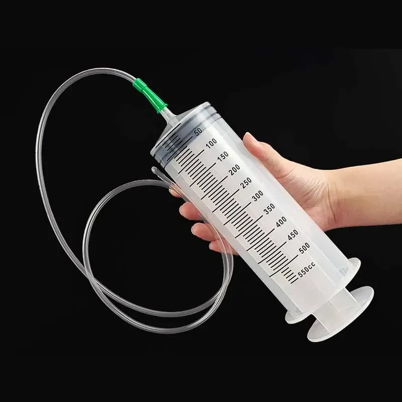 Large Vacuum Capacity Syringe 100/200/300/500ml Reusable Syringe Oil Pump with 1m Hose Pet Nutrition Feeding Metering Pump