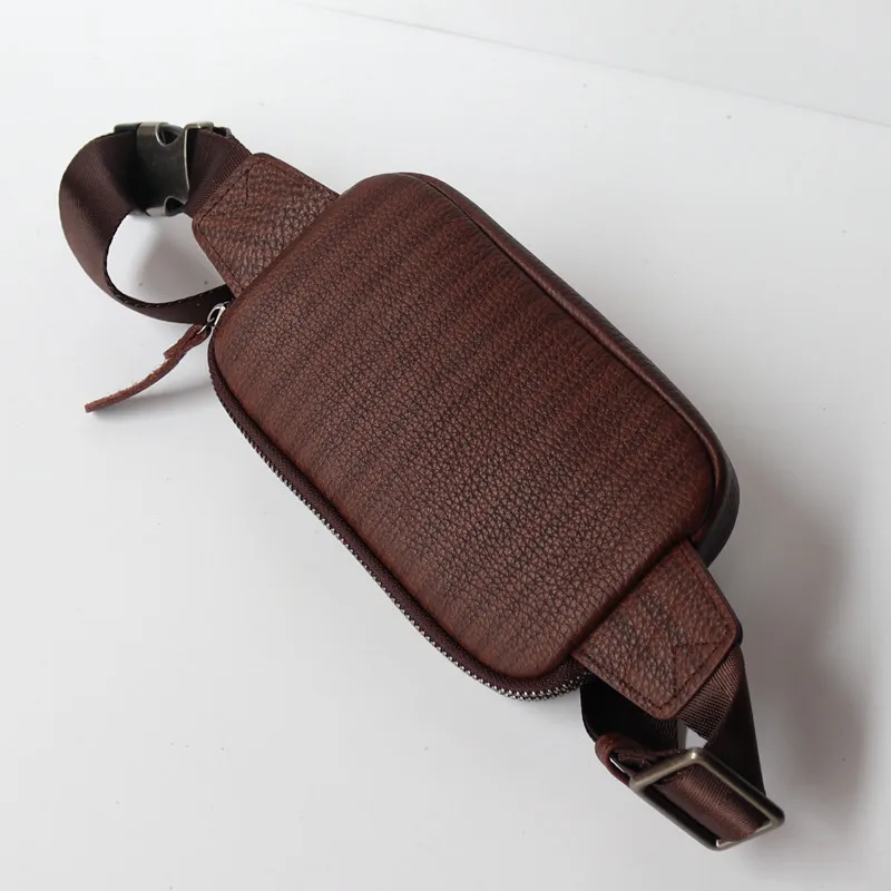 AETOO New Mini Outdoor Small Waist Bag Men\'s Sports Multifunctional Crossbody Back Top Layer Leather Casual Girls Mobile Phone