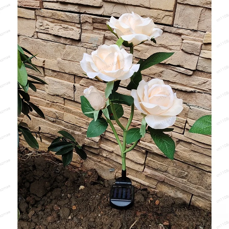 

Rose Solar Lamp 4LED Colorful Waterproof Ground Plug Light for Outdoor Garden Courtyard Lawn Landscape Decoration